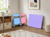 Kids Picnic Table and 2 Chairs Set, Foldable Table for Backyard, Camping and Crafts, Pastel 03385561