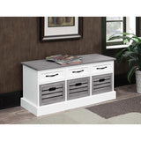 White and Weathered Grey 3-Drawer Storage B062P153583