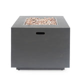 33" Outdoor Iron Square Propane Fire Pit, Tank Inside, Brushed Brown - 50,000 BTU 62837.00BRN-50K