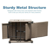 Outdoor Recliner Chair, Patio Recliner with Hand-Woven Wicker, Flip Table Push Back, Adjustable W1859P196402