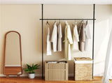 Drill-Free L-Shaped Room Divider Curtain Rod, Adjustable 28"-142"W x 4-10 ft H Heavy-Duty Partition 40379291