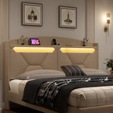 Storage Headboard ,QUEEN Size with RF LED Lights W2239P203011