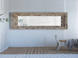 39x3.5x75" Full Length Rectangle Floor Mirror with Distressed Wood Frame W2078P154678
