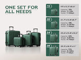 Curved Vertical Stripe 4-in-1 Trolley Case - Retro Green 12522872