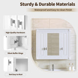 Bathroom Wall Cabinet with Mirror, Wall Mounted Medicine Cabinet with 4 Shelves, Mirrored Door Over N710P252503K