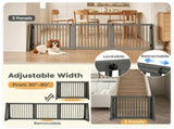 Adjustable Expandable Wooden Pet Gate 22 Inch Tall Freestanding Safety Fence, Gray Pine Wood Slide 24213249