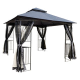 ZNTS 10x10 Outdoor Patio Gazebo Canopy Tent With Ventilated Double Roof And Mosquito net 52394270