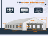 20x40FT Party Tent Heavy Duty, Large Wedding Event Shelters with 3 Carry Bags & Removable Sidewalls, 52771184
