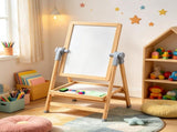 Kids Art Easel 2 in 1 Wooden Double Sided with Magnetic Whiteboard Chalkboard and Painting 74611656
