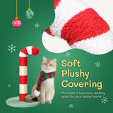 ZNTS Christmas Cat Scratching Post, Cute Candy Cane Cat Scratcher with Sisal Scratching Post & Soft 87377269