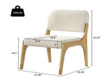 Mid-Century Modern Dining Chair with Solid Rubber Wood Frame & Upholstered Back, N768P489282N