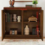 Mid Century Modern Fluted Hollowed Out Sideboard Cabinet with 2 Outlet Holes, Buffet Cabinet with W1801P288510