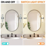 Resin Imitation Marble and Chrome Wall Sconce, Set of 2,Modern Vertical Light Fixture for Bathrooms, W1340P189552