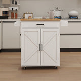 ZNTS Kitchen island rolling trolley cart with Adjustable Shelves & towel rack & seasoning rack rubber 06552763