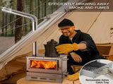 Hot Tent Stove Wood Burning with Chimney Pipe, Portable Folding Tent Wood Stoves include View Glass 59032493