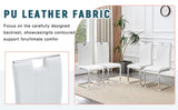 A set of 4 white PU material bow-shaped chairs - Adding fashion to minimalist and contemporary home W3226P279081