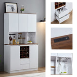 ZNTS Farmhouse Coffee Bar Wine Cabinet ,68.9'' Kitchen Buffet Cabinet with Storage, Liquor Cabinet for W1705P182960