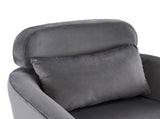 Half Disassembled Single Chair With Gold Feet And Pedals Flannelette Indoor Leisure Chair Dark Gray 65909311