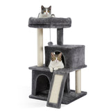 ZNTS Modern Small Cat Tree Cat Tower With Double Condos Spacious Perch Sisal Scratching Posts,Climbing 72633597