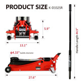 ZNTS 2.5 Ton Low Profile Floor Jack,Steel Racing Floor Jack with Dual PistonsQuick Lift Pump,Hydraulic 14598116