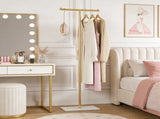 Clothing Rack, Golden Metal Freestanding Heavy Duty Clothes Rack with Marble Base, Multipurpose 09528329