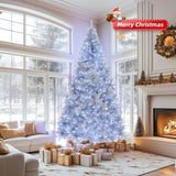 7 FT Pre-lit Artificial Christmas Tree, Hinged Xmas Pine Tree with 1250 Branch Tips, 450 Lights and 10786278