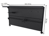 Clamp-On Desk Pegboard with Single Monitor Stand, 43x35 Inch Steel Peg Board Organizer with Hooks & 68031913