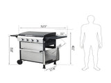 4-Burner Propane Gas BBQ Grill, SS Plancha, 49200BTU Output With Wire Enamel Cooking Grids For W2938P208389
