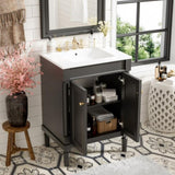 24'' Bathroom Vanity with Top Sink, 2-Tier Modern Bathroom Storage Cabinet, Single Sink Bathroom N710P190503B