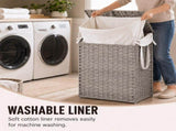 90L/110L Laundry Hamper with, No Install Needed, Synthetic Rattan Clothes Laundry Basket with 69565947