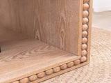 Rustic Beaded Edge Coffee Table 47.6" Rectangular Center Table with Open Storage Shelf, Natural W2729P309447