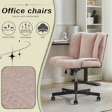 ZNTS Armless Desk Chairs with Wheels Office Chair Vanity Chair with Technical Cloth Adjustable Swivel W2725P207687