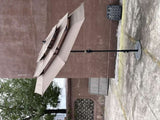 9Ft 3-Tiers Outdoor Patio Umbrella with Crank and tilt and Wind Vents for Garden Deck Backyard Pool W656127029