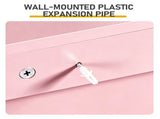 Pink 3-Tier Double-Door Bathroom Wall Cabinet with Melamine-Faced MDF and Slatted Design 19173669