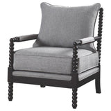 ZNTS Grey and Black Removable Back Accent Chair B062P145653