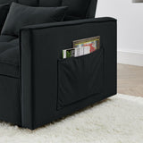 54.33 inch versatile foldable sofa bed in 3 lengths, modern sofa sofa sofa velvet pull-out bed, W2353P252430