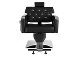 PVC Leather Cover Galvanized Square Tray with Footrest Retractable Barber Chair 300.00lbs Black 11736312