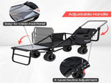 2-in-1 Folding Wagon Cart Convertible Beach Chair, All-Terrain Wheels, 650lb Capacity, Cooler Bag & W2932P482257