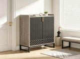 5 Tier Modern Shoe Cabinet with Doors Entryway Storage Organizer 90032144