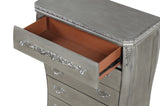 ZNTS Destiny Traditional Style 5-Drawer Chest With metal drawer pulls Made with Wood in Silver B009P234702