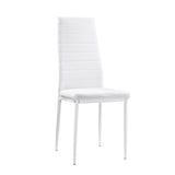 ZNTS Modern Style White Metal Finish Side Chairs 2pc Set Faux Leather Covered Contemporary Dining Room B01167365