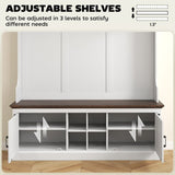 Storage Cabinet Hall Tree Entryway Bench with Coat Rack 30116121