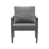 Gray Aluminum Lounge Chair with Sleek Rope Accents and Comfortable Cushions, Perfect for Modern N767P237034G