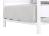 Rhodes 29" Upholstered Teak & Aluminum Patio Arm Chair Birch Gray Chenille B2719P321037