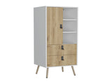Dresser 52"H Stylish Bedroom Storage Solution with 3 Open Shelves, 2 Drawers, and 1 Door, White / B097P167453