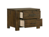 1pc Oak Finish Nightstand of 2x Drawers Rustic Aesthetic Bedroom Furniture 1pc Bedside Cabinet B011P207856
