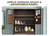 2-Door 3-Shelf MDF Toilet Cabinet with Melamine Finish Bathroom Vanity 23.23*8.66*66.93in Walnut 92221472