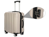 ABS Trolley Case 20in 24in 28in 3PCS Suitcase Set Striped Textured Suitcase Champagne Gold 10461494