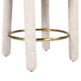 Penny 26.5" Round Arched Upholstered Counter Stool, Set of 2, Travertine Beige Chenille B2719P360149
