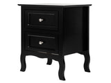Country Style Two-Tier Night Table Large Size Black 63547397